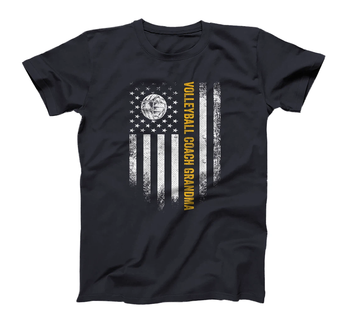Vintage USA American Flag Proud Volleyball Coach Grandma T-Shirt
