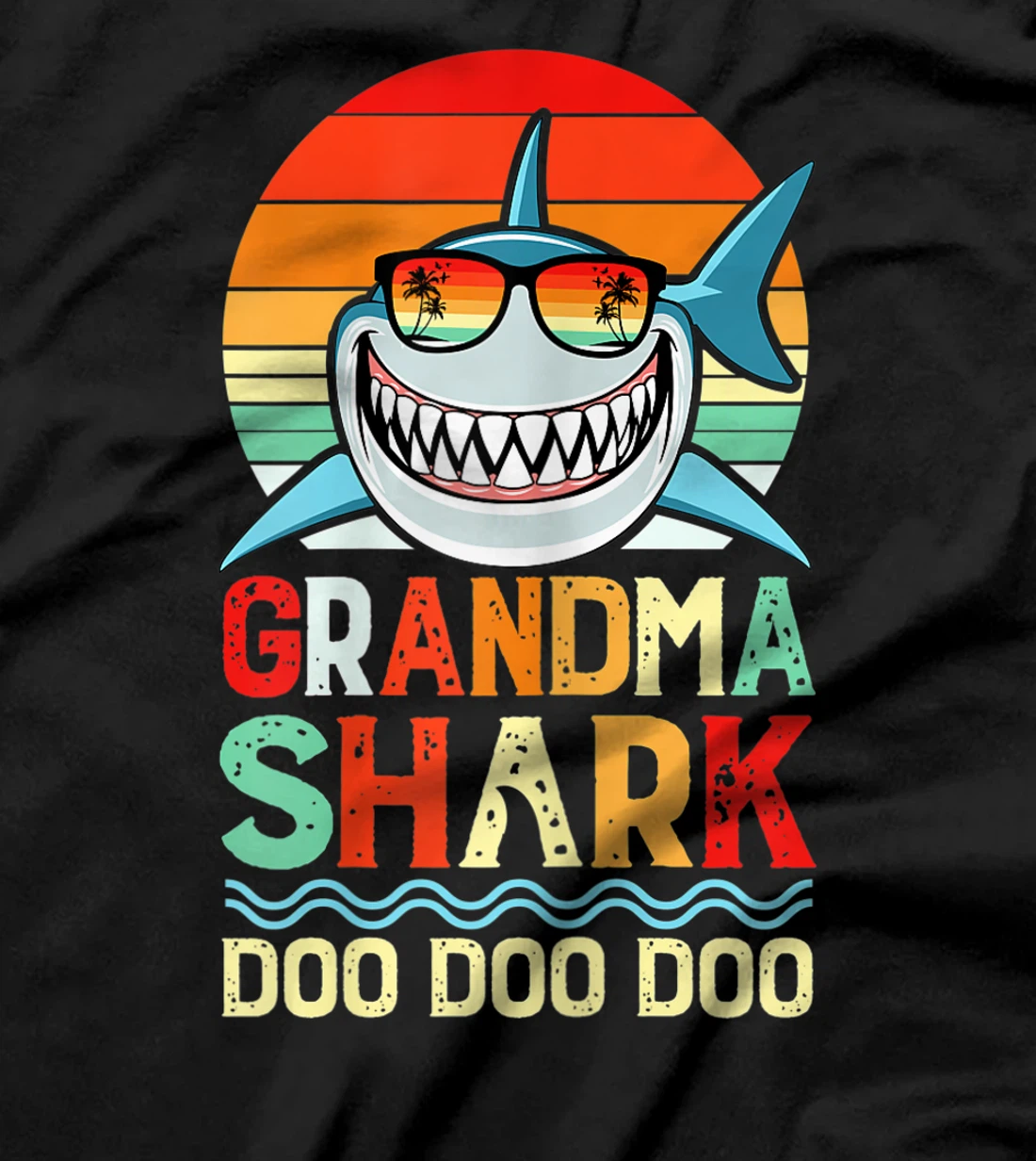 Womens Womens Vintage Retro Funny Grandma Shark Lover tough Nana T-Shirt