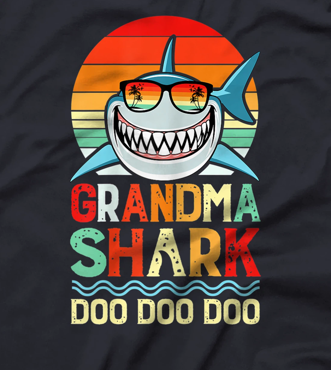 Womens Womens Vintage Retro Funny Grandma Shark Lover tough Nana T-Shirt