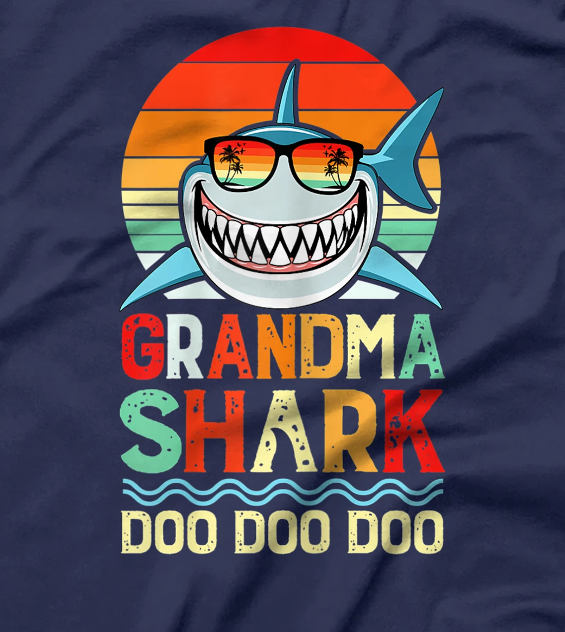 Womens Womens Vintage Retro Funny Grandma Shark Lover tough Nana T-Shirt