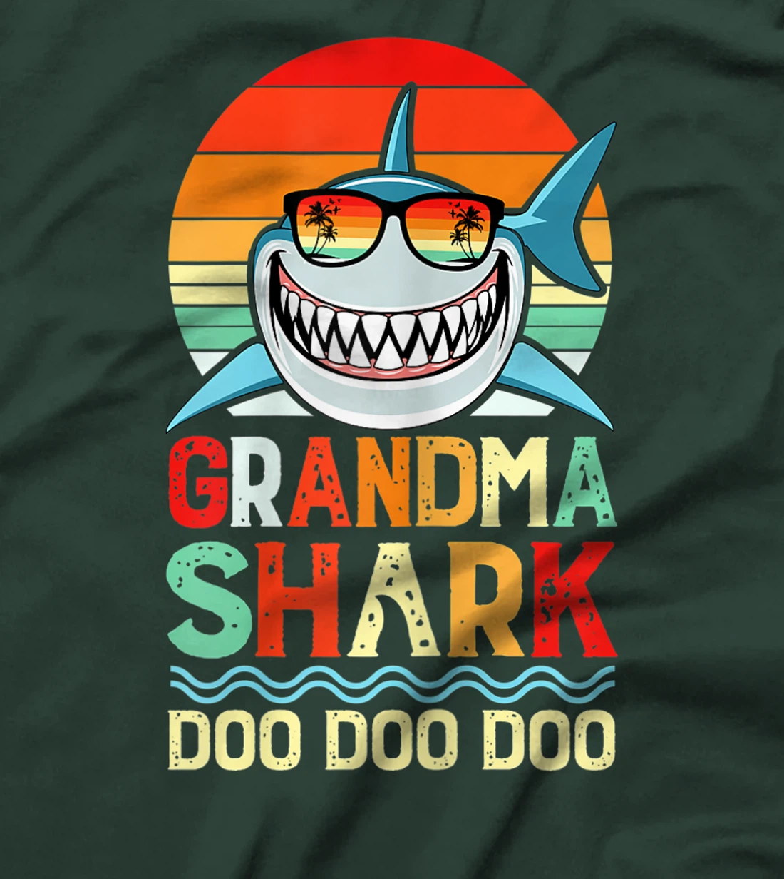 Womens Womens Vintage Retro Funny Grandma Shark Lover tough Nana T-Shirt