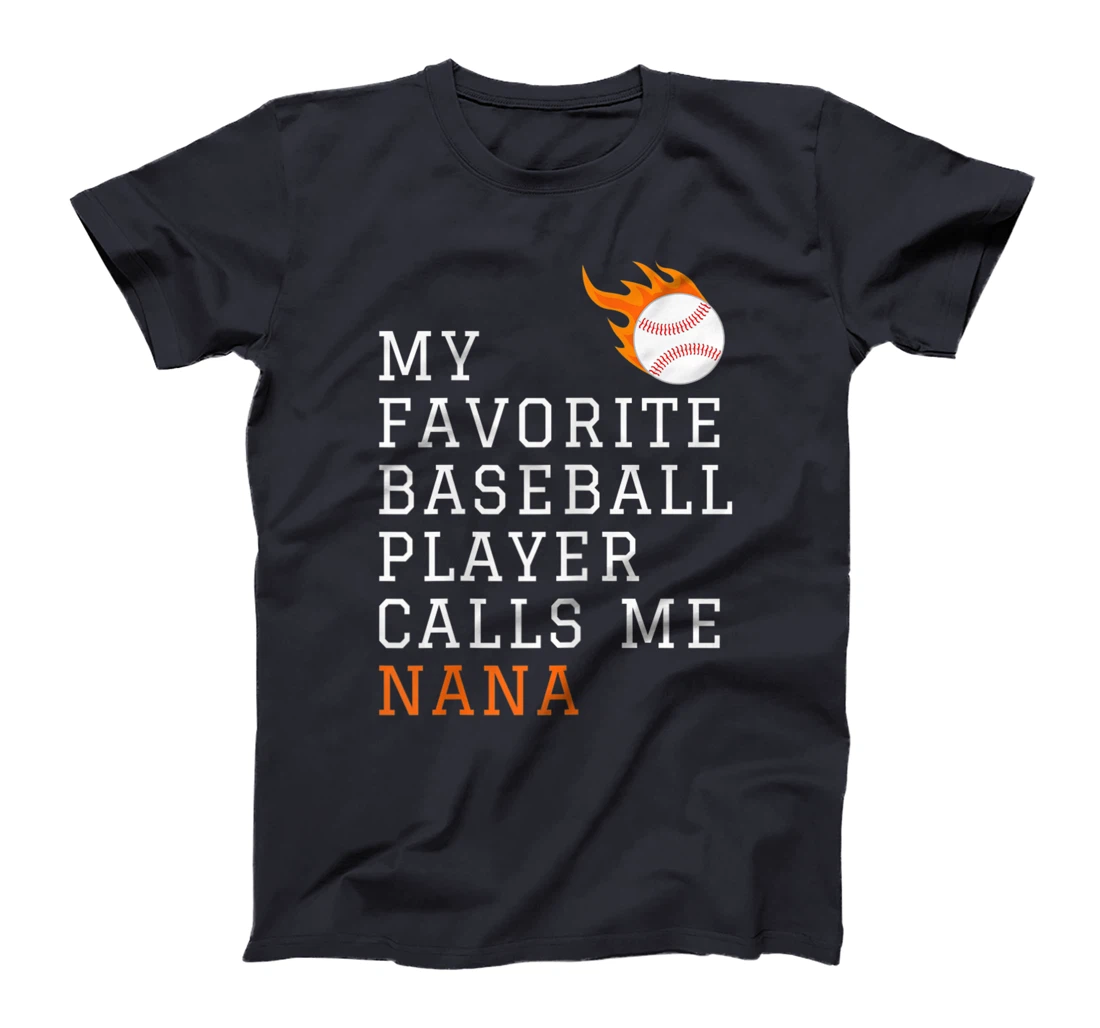 Womens My Favorite Baseball Player Calls Me Nana Grandma Grandson T-Shirt