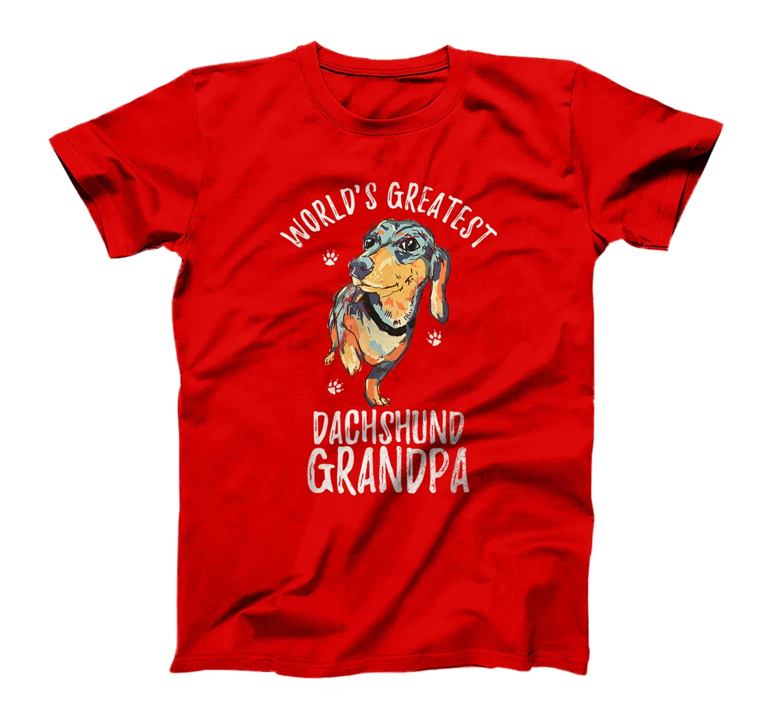 World's Greatest Dachshund Grandpa Funny Dog Wiener Lover T-Shirt