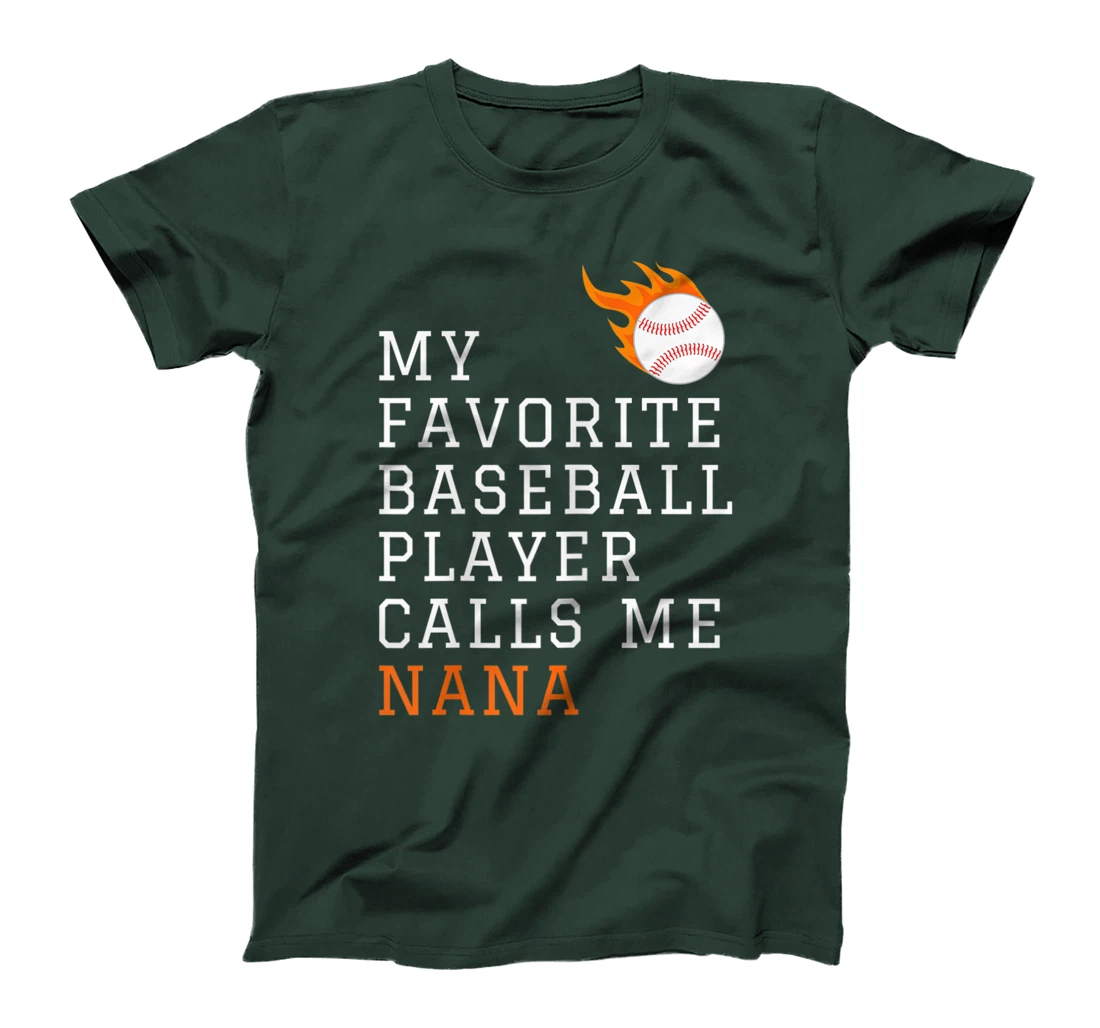 Womens My Favorite Baseball Player Calls Me Nana Grandma Grandson T-Shirt