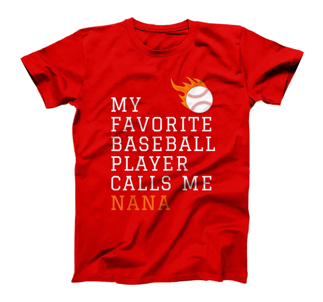 Womens My Favorite Baseball Player Calls Me Nana Grandma Grandson T-Shirt