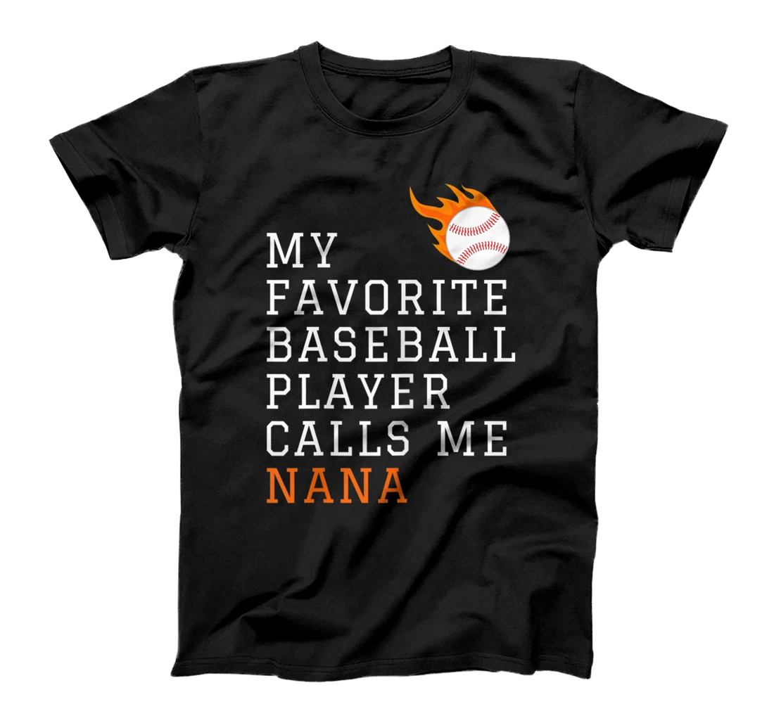 Womens My Favorite Baseball Player Calls Me Nana Grandma Grandson T-Shirt