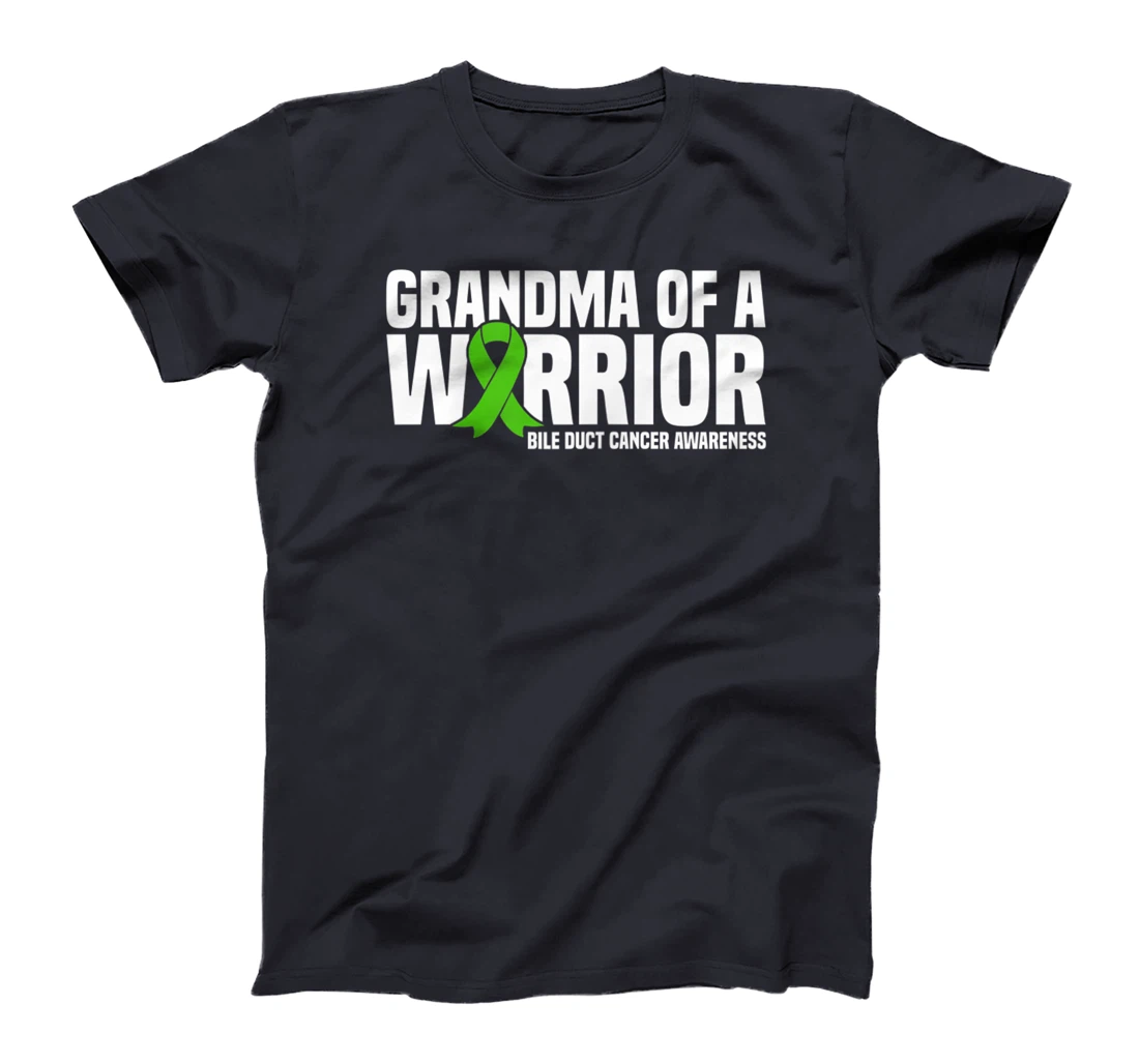 Womens Grandma of a Warrior Bile Duct Cancer Awareness T-Shirt