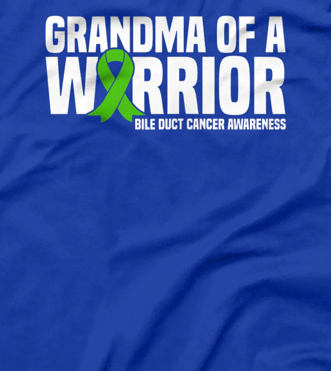Womens Grandma of a Warrior Bile Duct Cancer Awareness T-Shirt