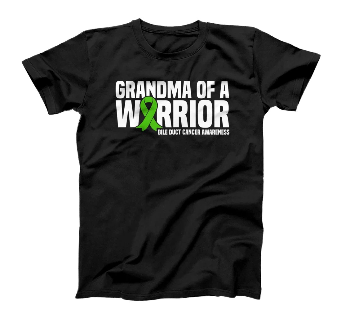 Womens Grandma of a Warrior Bile Duct Cancer Awareness T-Shirt