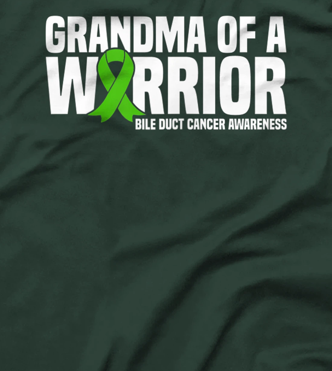 Womens Grandma of a Warrior Bile Duct Cancer Awareness T-Shirt