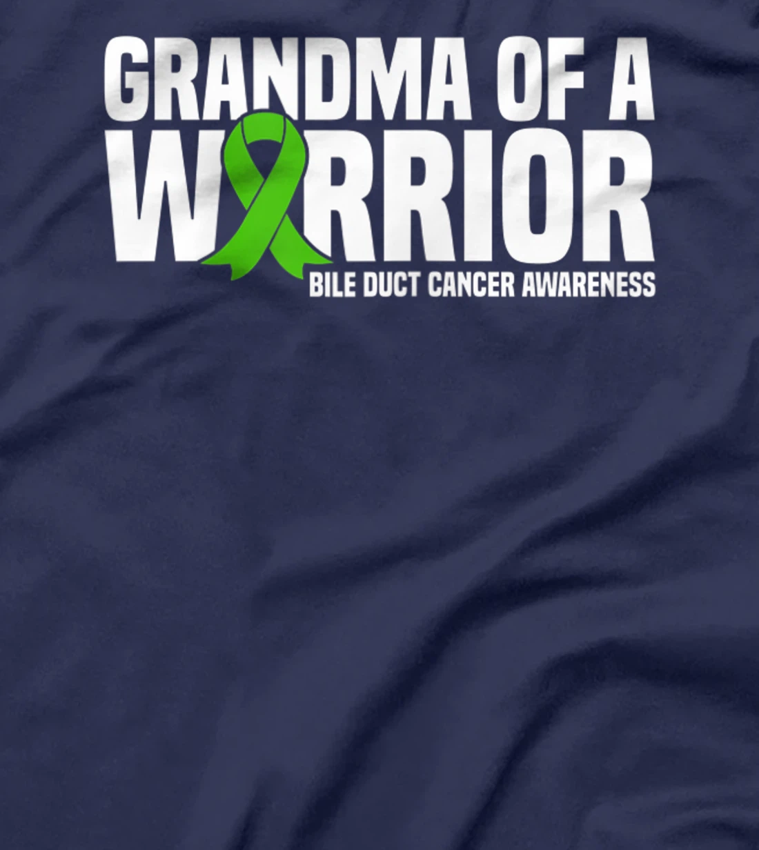 Womens Grandma of a Warrior Bile Duct Cancer Awareness T-Shirt