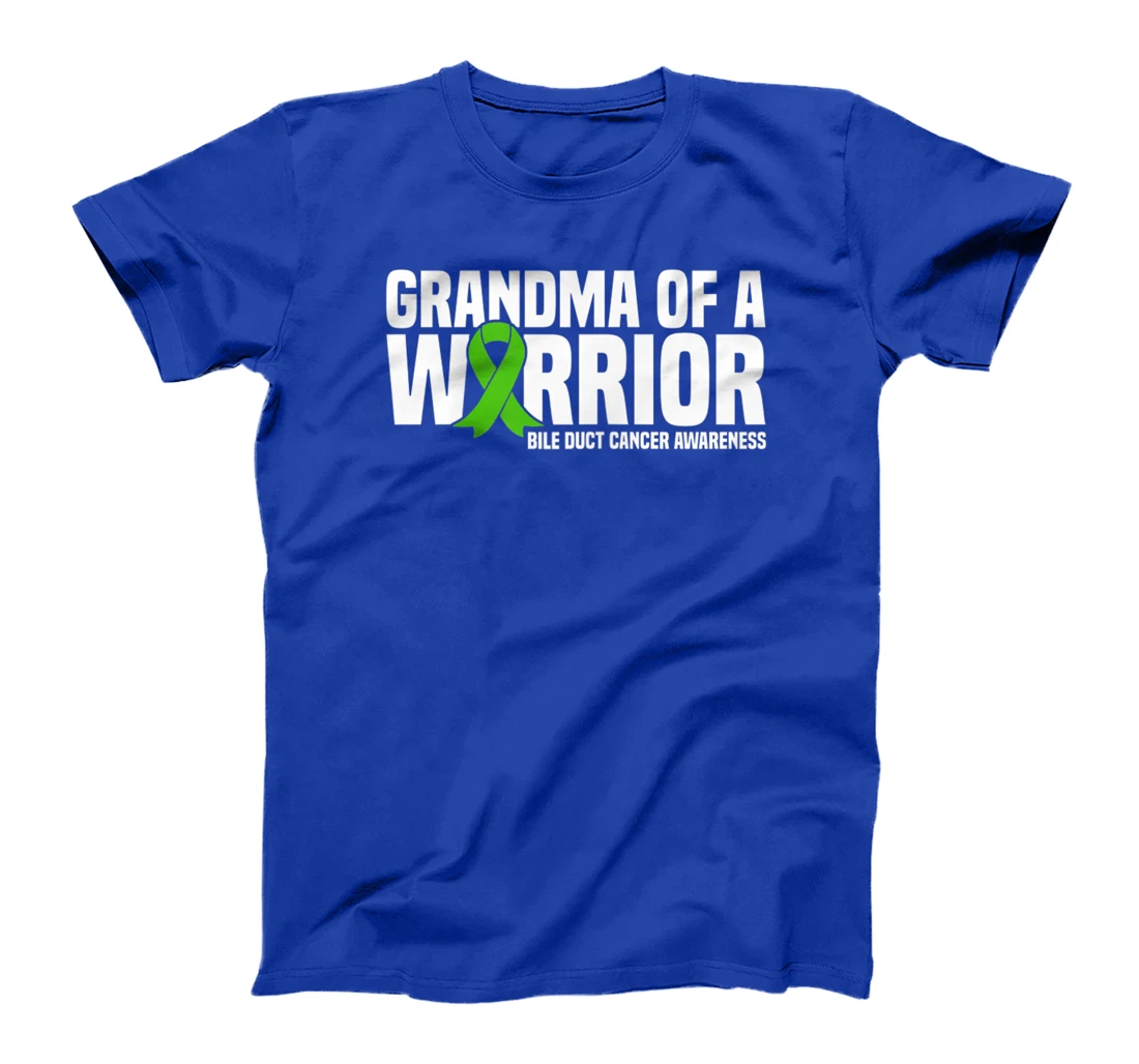 Womens Grandma of a Warrior Bile Duct Cancer Awareness T-Shirt