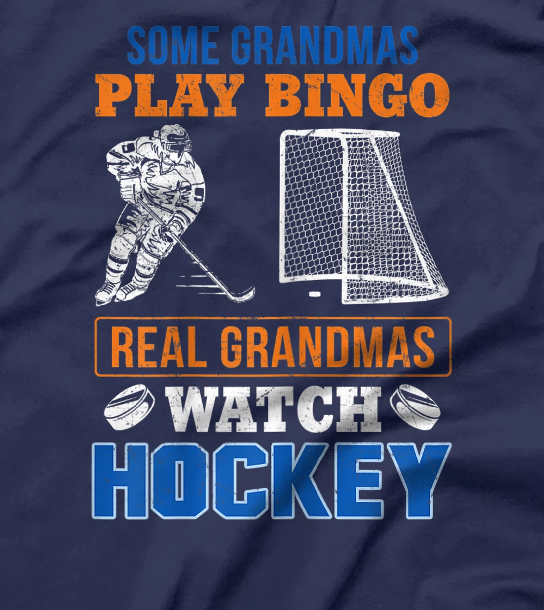 Womens Some Grandmas Play Bingo Real Grandma's Watch Hockey Gift T-Shirt