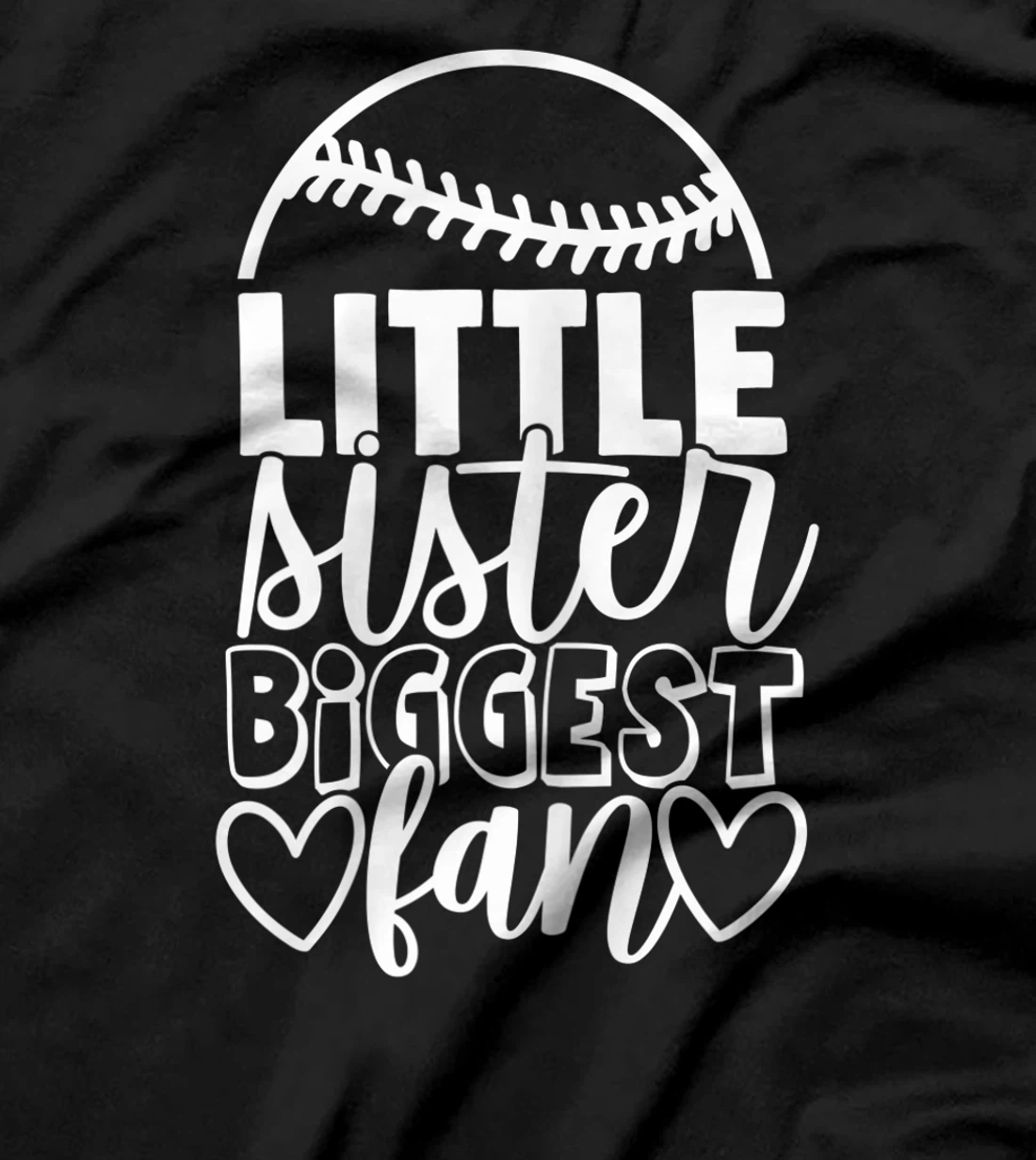 Softball Little Sister Biggest Fan Shirt Daughter Sisters T-Shirt