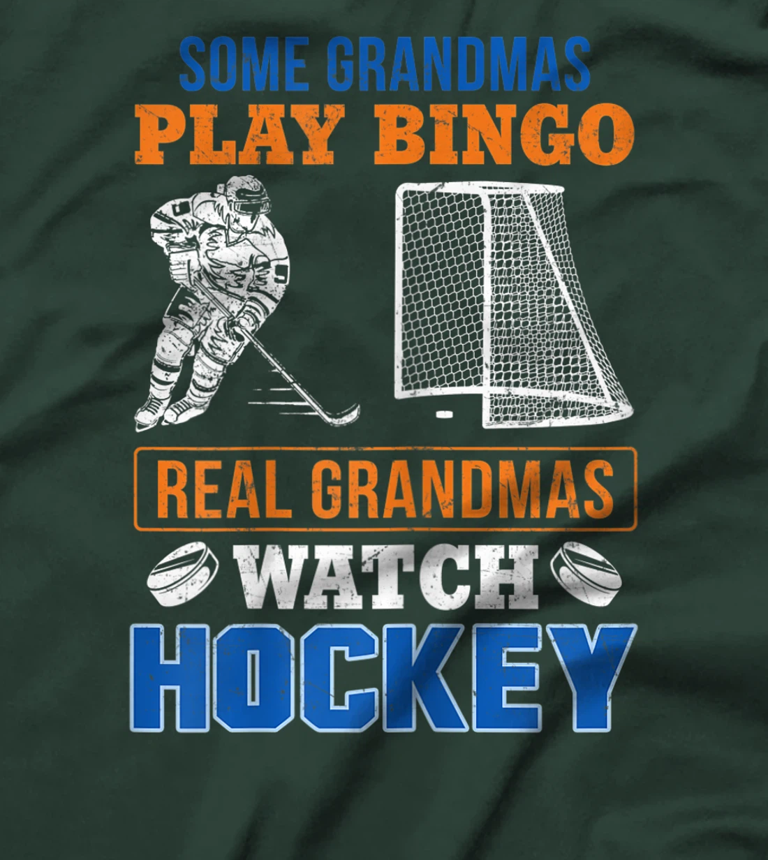 Womens Some Grandmas Play Bingo Real Grandma's Watch Hockey Gift T-Shirt