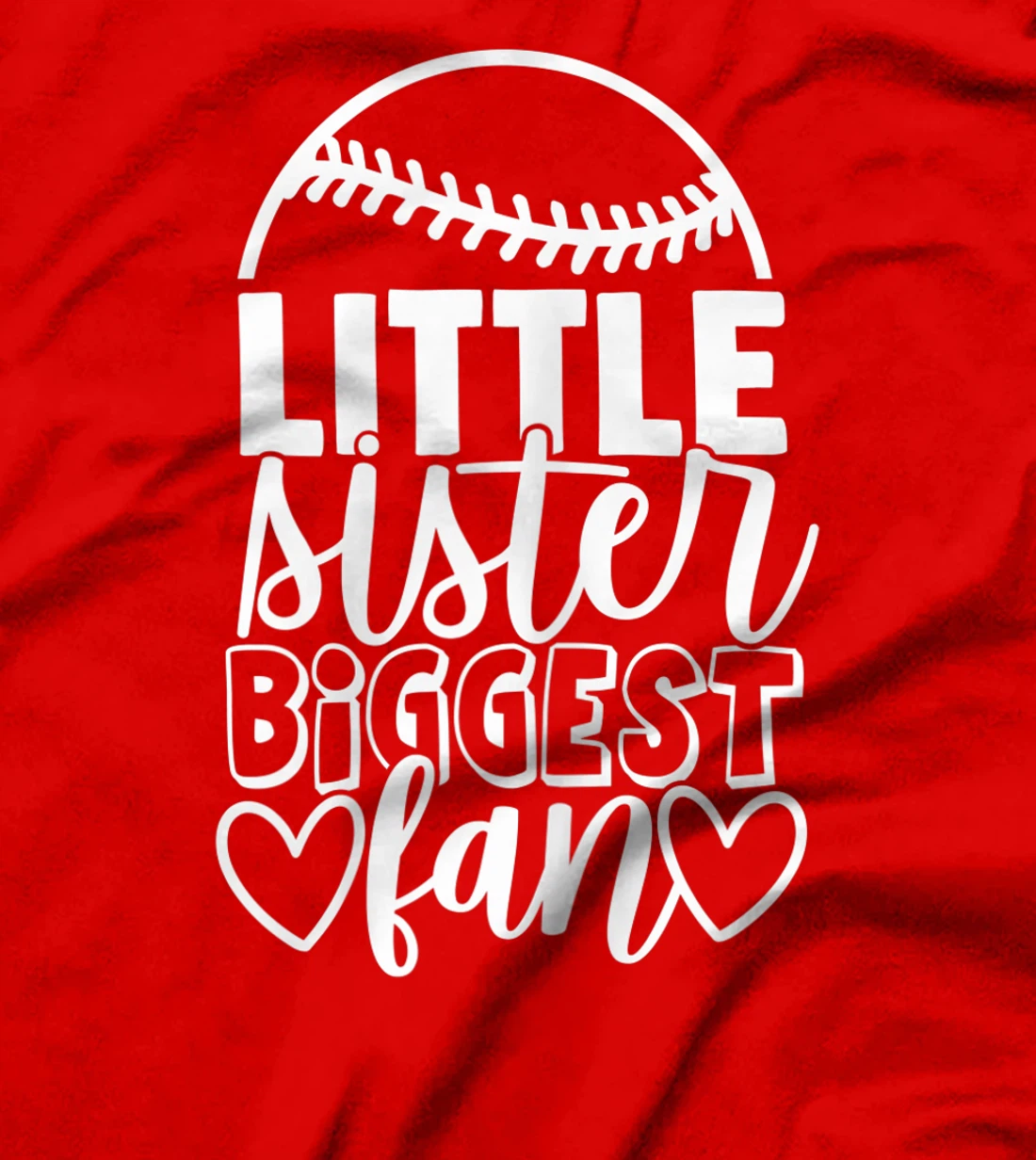 Softball Little Sister Biggest Fan Shirt Daughter Sisters T-Shirt