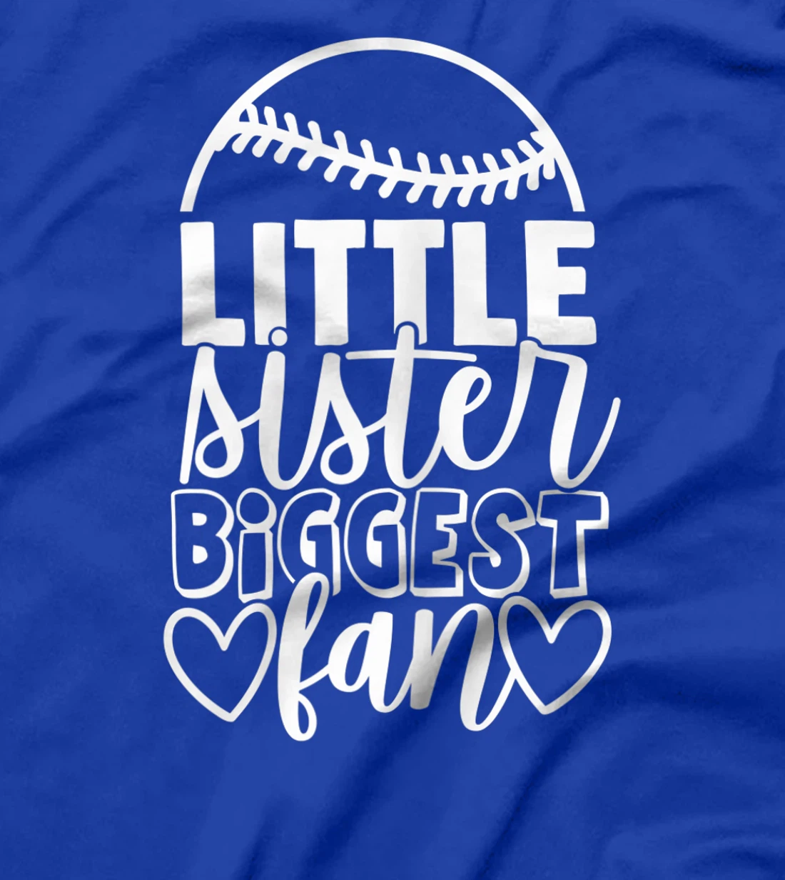 Softball Little Sister Biggest Fan Shirt Daughter Sisters T-Shirt