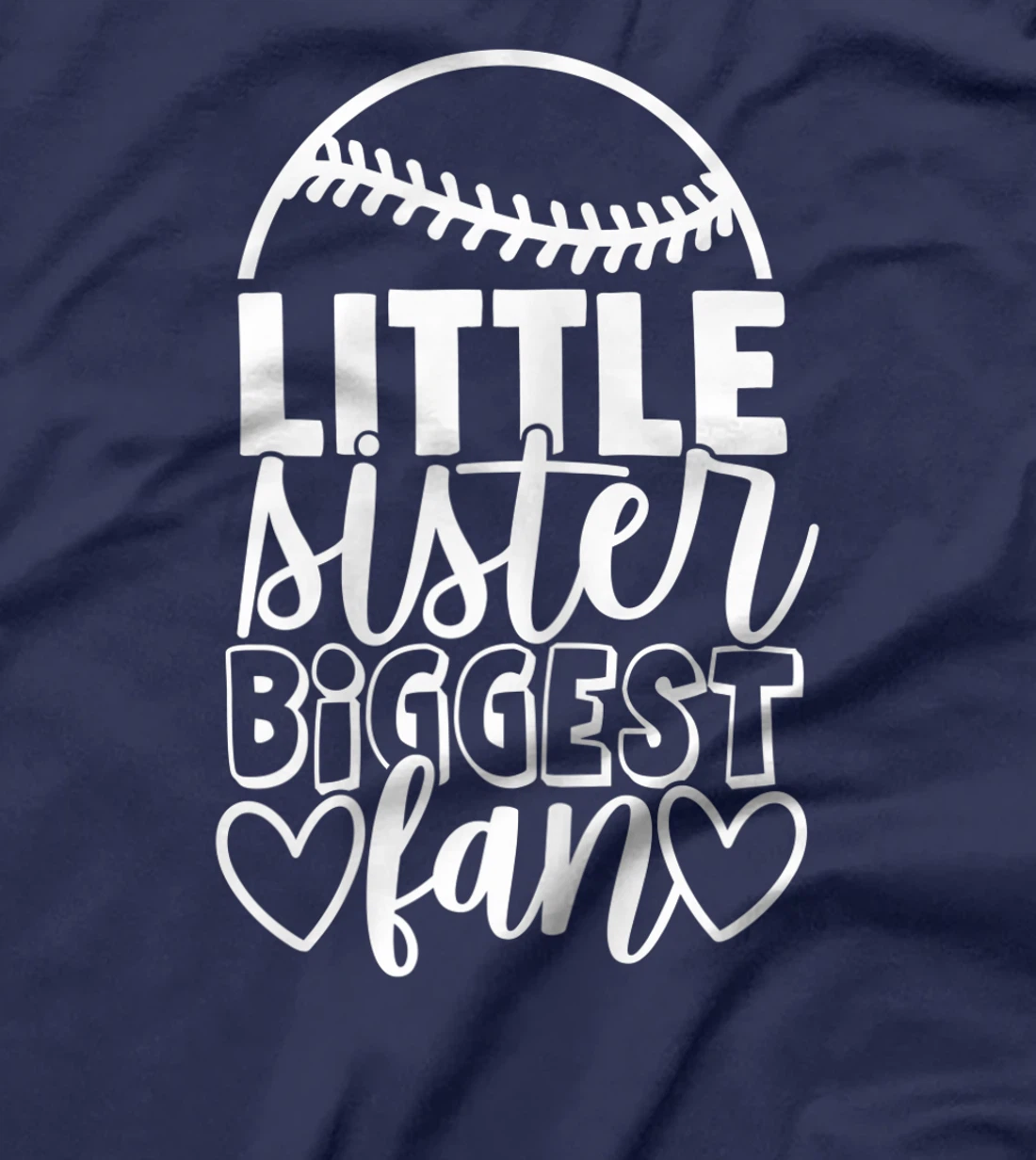 Softball Little Sister Biggest Fan Shirt Daughter Sisters T-Shirt