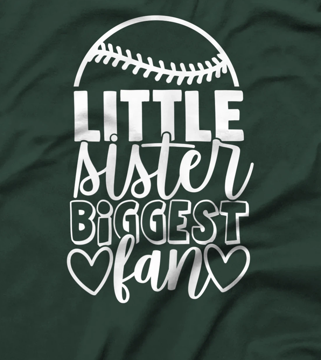 Softball Little Sister Biggest Fan Shirt Daughter Sisters T-Shirt