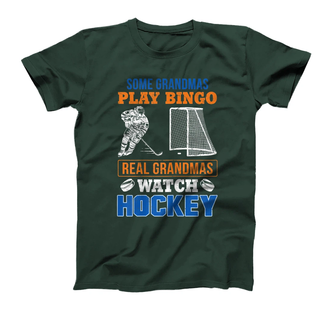 Womens Some Grandmas Play Bingo Real Grandma's Watch Hockey Gift T-Shirt