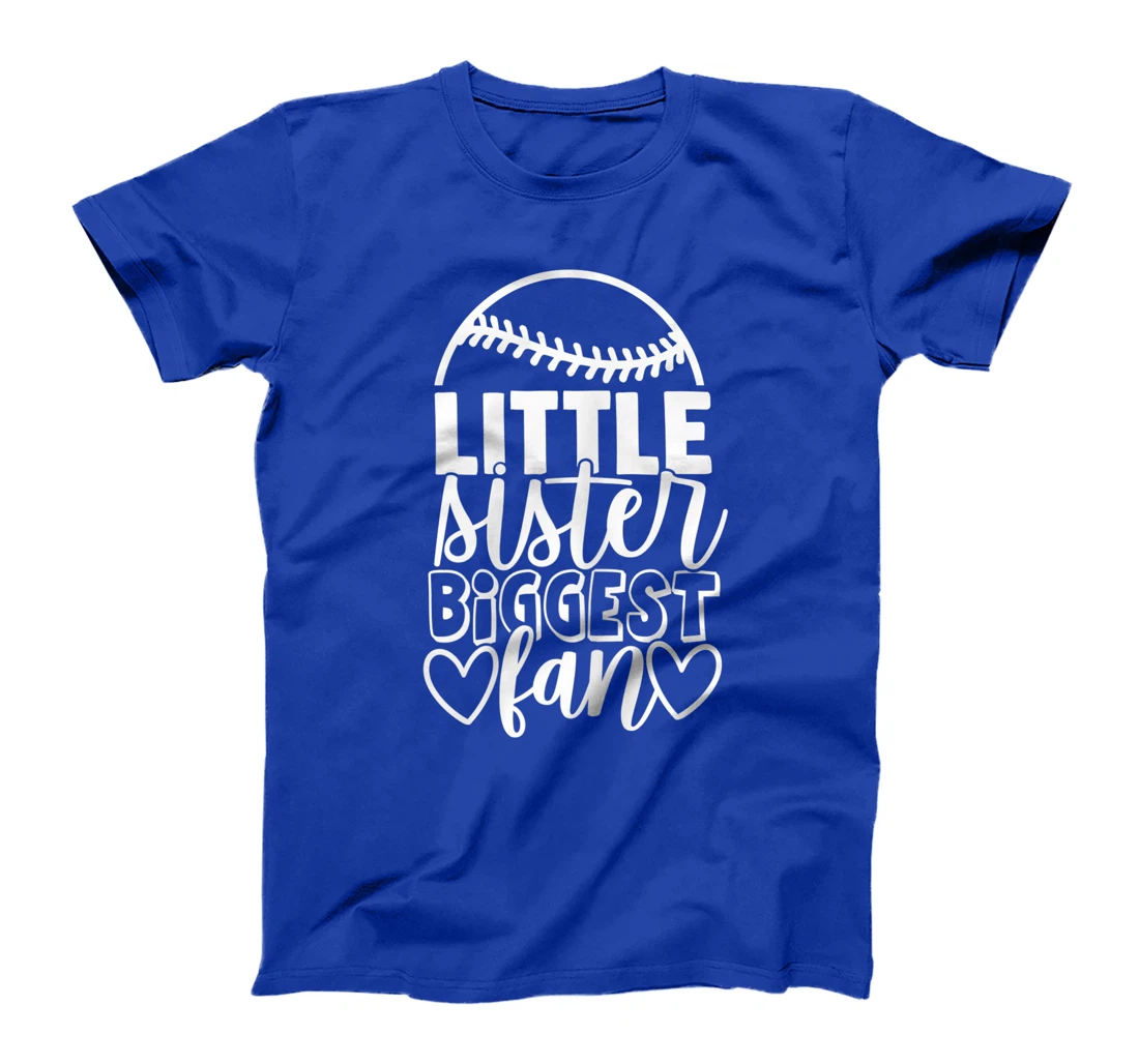 Softball Little Sister Biggest Fan Shirt Daughter Sisters T-Shirt
