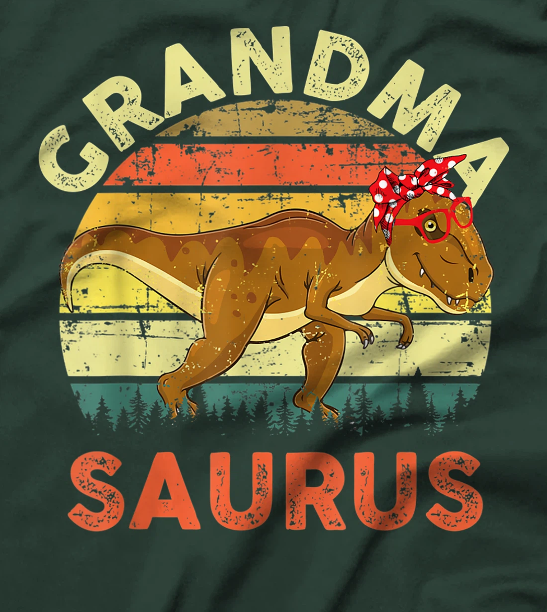 Grandmasaurus Dinosaur Shirt Grandma Saurus Family Matching T-Shirt