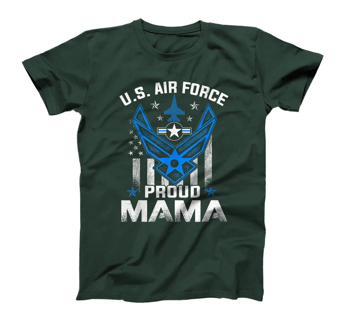 Proud Mama US Air Force American Flag T Shirt - USAF T-Shirt