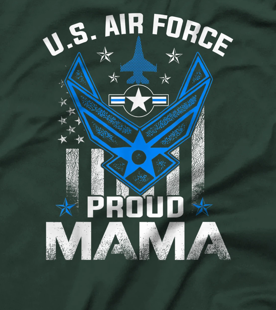 Proud Mama US Air Force American Flag T Shirt - USAF T-Shirt