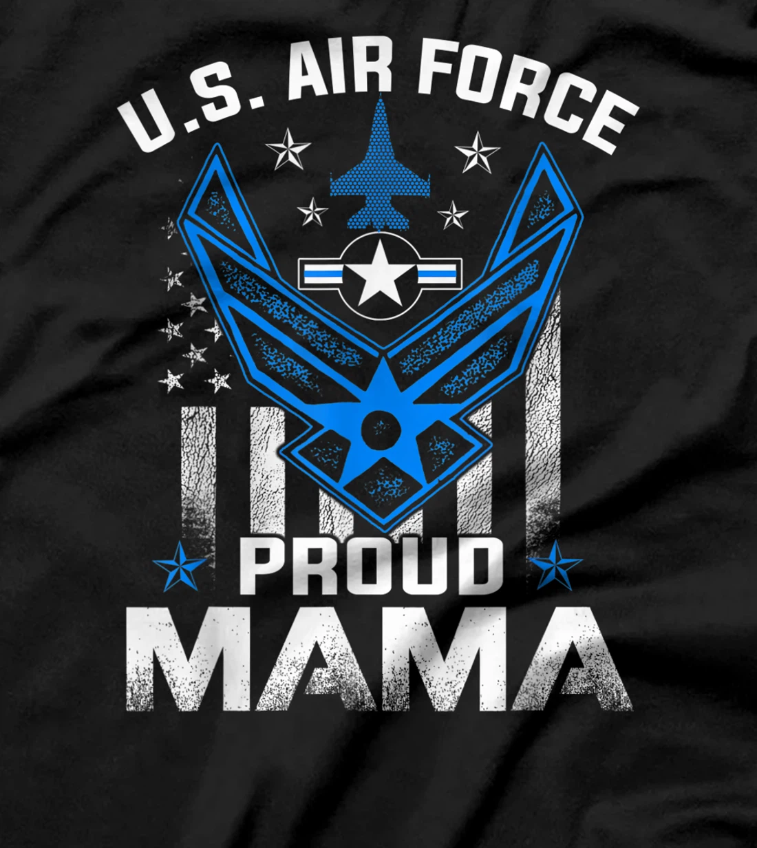 Proud Mama US Air Force American Flag T Shirt - USAF T-Shirt