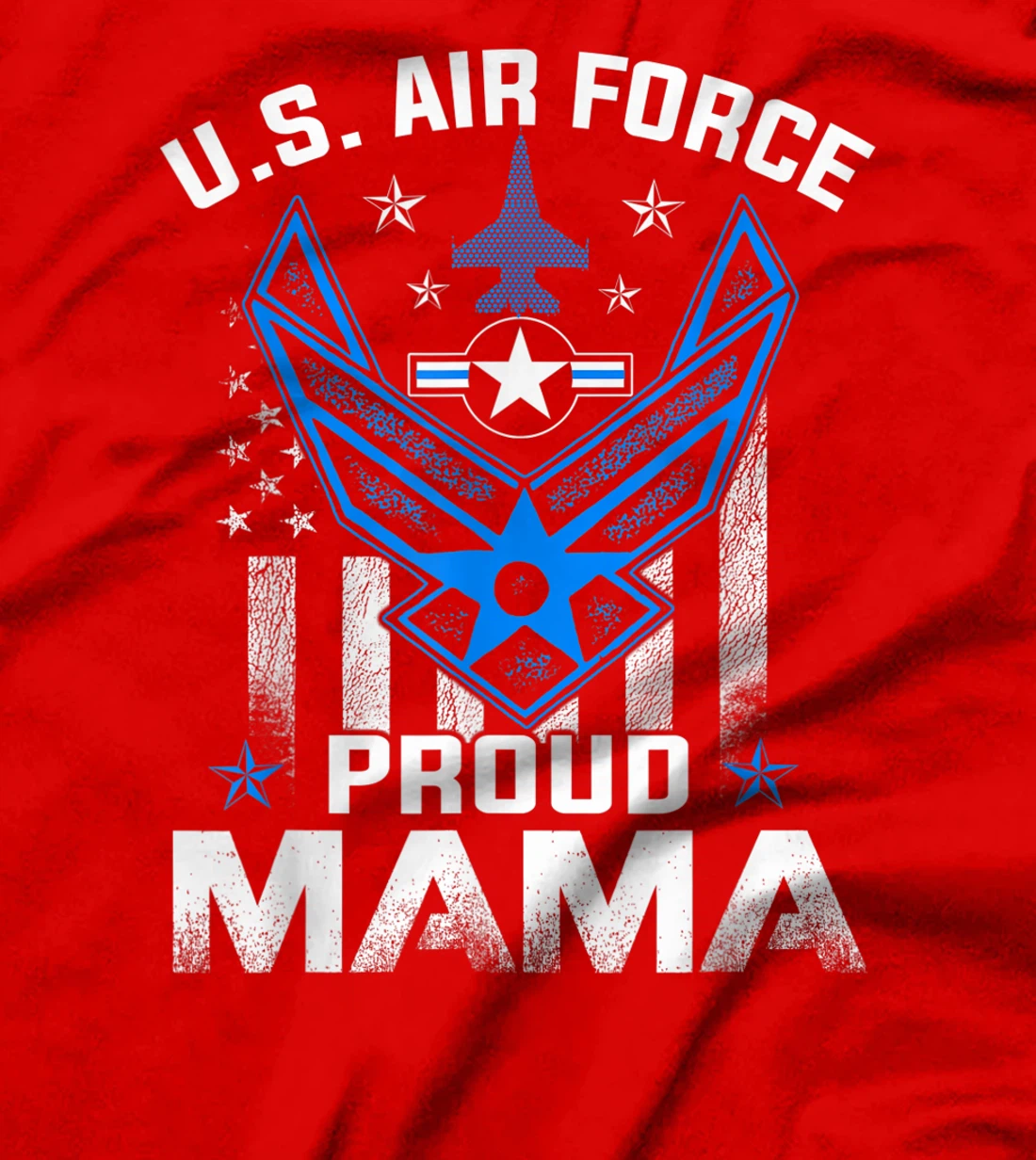 Proud Mama US Air Force American Flag T Shirt - USAF T-Shirt