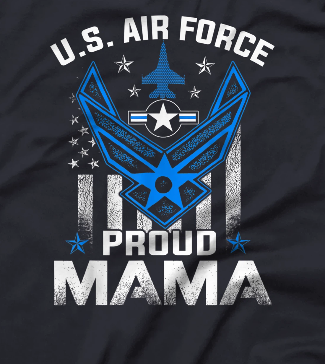 Proud Mama US Air Force American Flag T Shirt - USAF T-Shirt