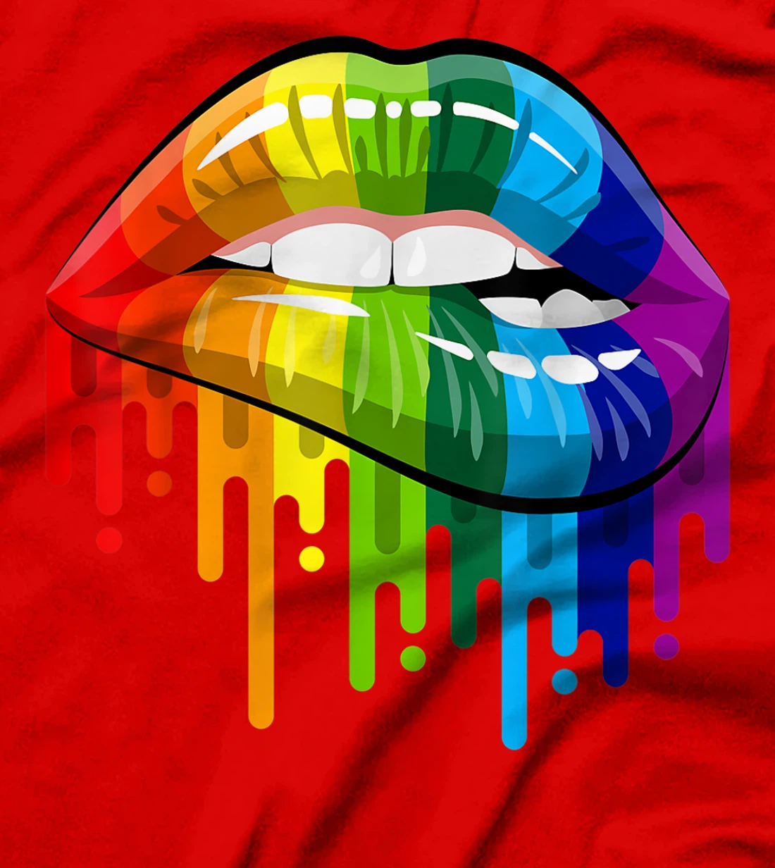 LGBT Rainbow Shirt Lips Pride - Gay, Homosexual, Lesbian Tee T-Shirt