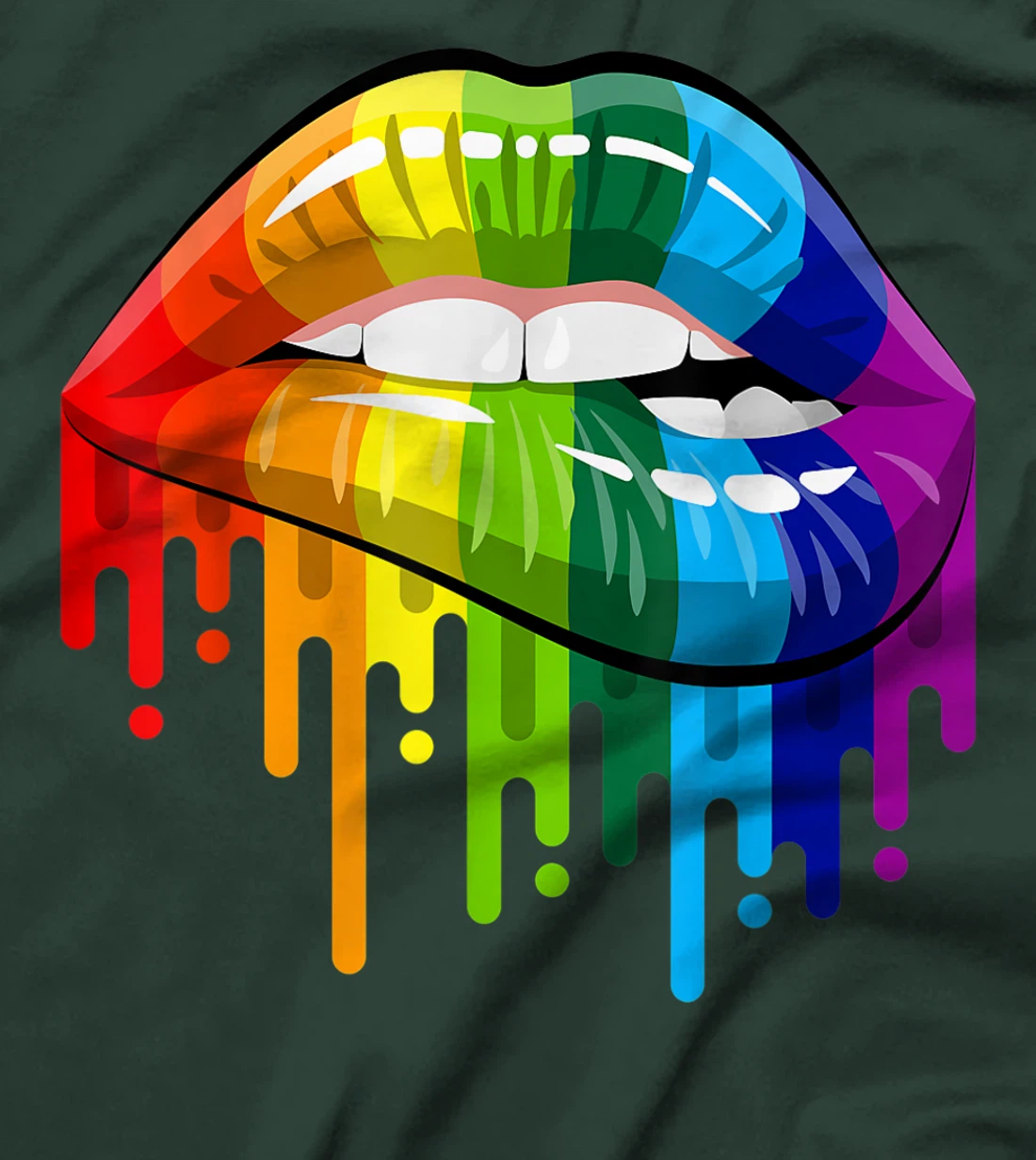 LGBT Rainbow Shirt Lips Pride - Gay, Homosexual, Lesbian Tee T-Shirt