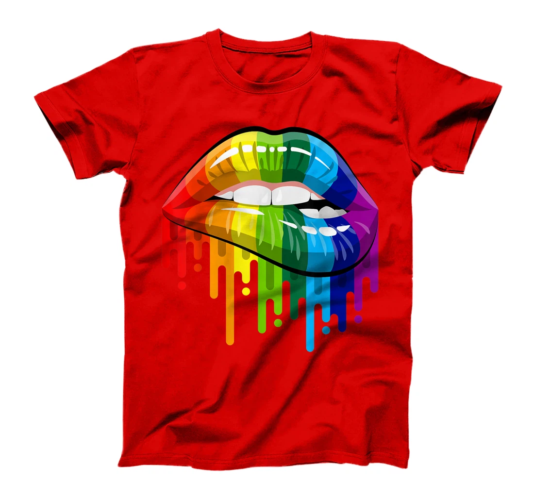 LGBT Rainbow Shirt Lips Pride - Gay, Homosexual, Lesbian Tee T-Shirt