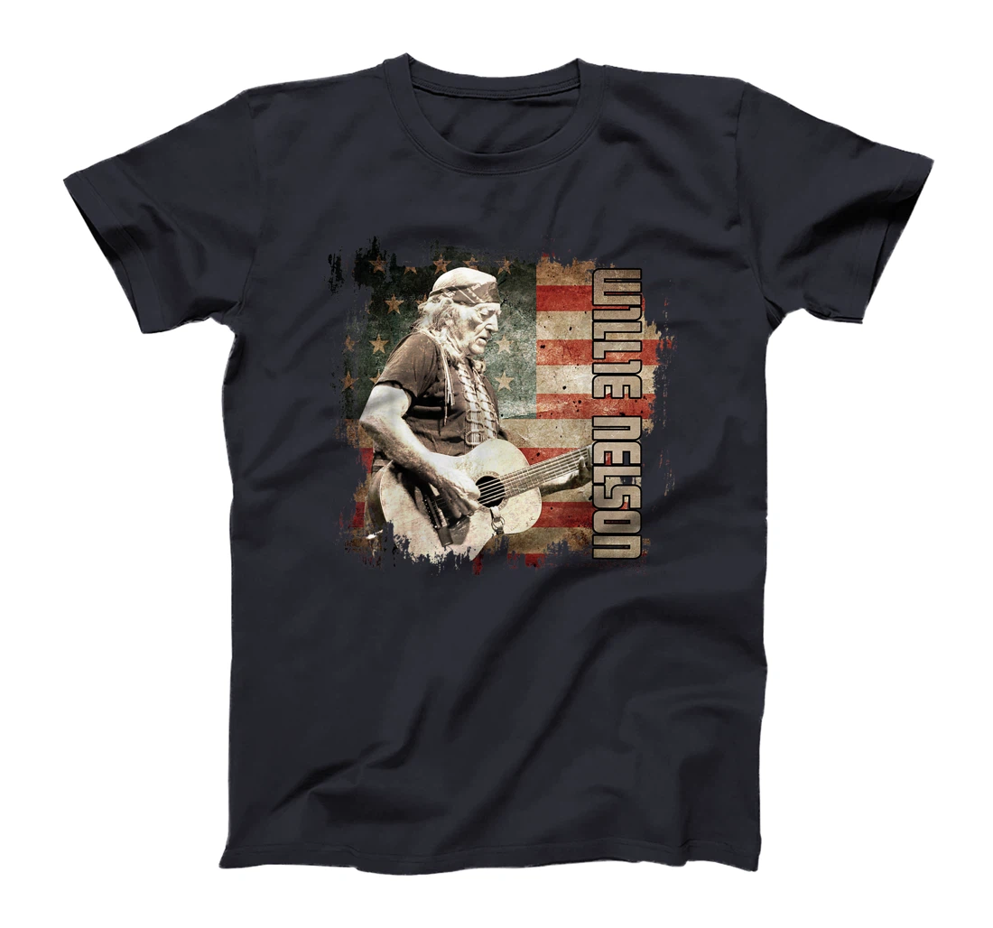 Retro Willie Idol Nelson Country Music Outlaws Flag American T-Shirt