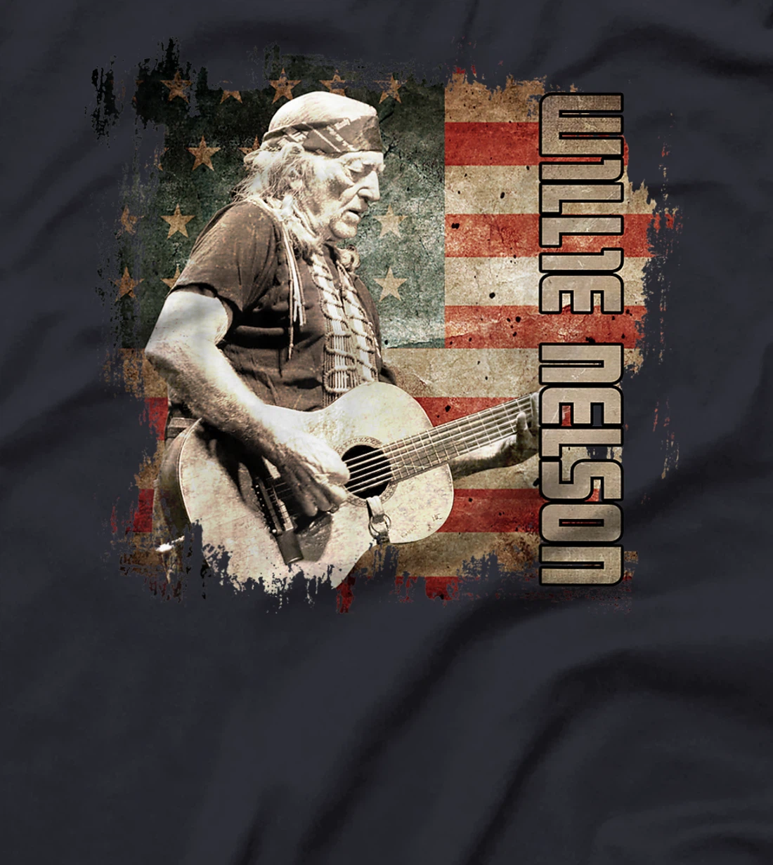 Retro Willie Idol Nelson Country Music Outlaws Flag American T-Shirt