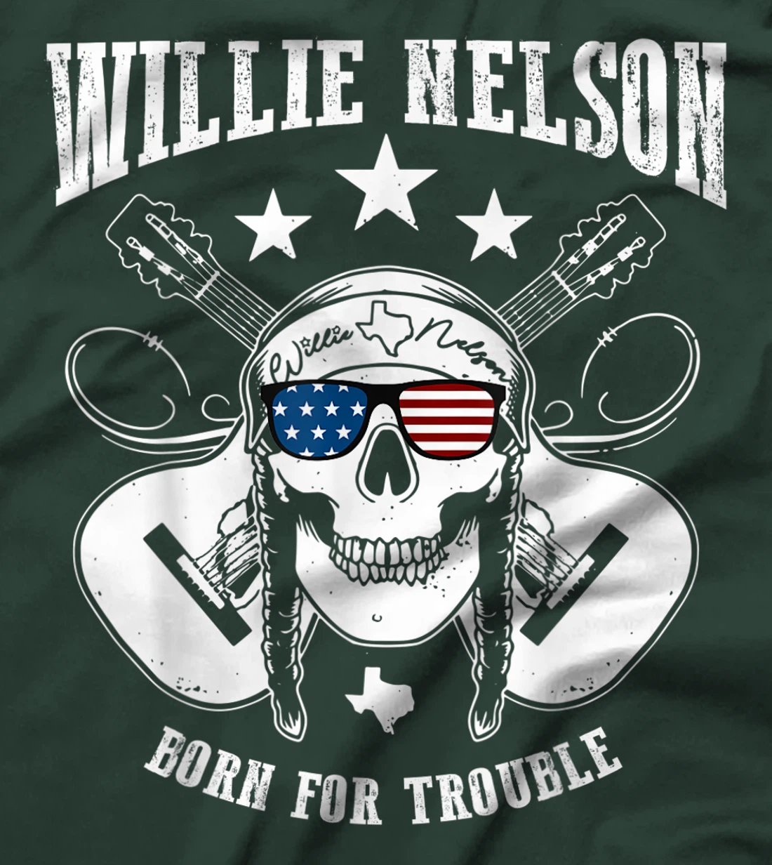 Vintage Willie Tees Nelson Country Music - Born For Trouble T-Shirt