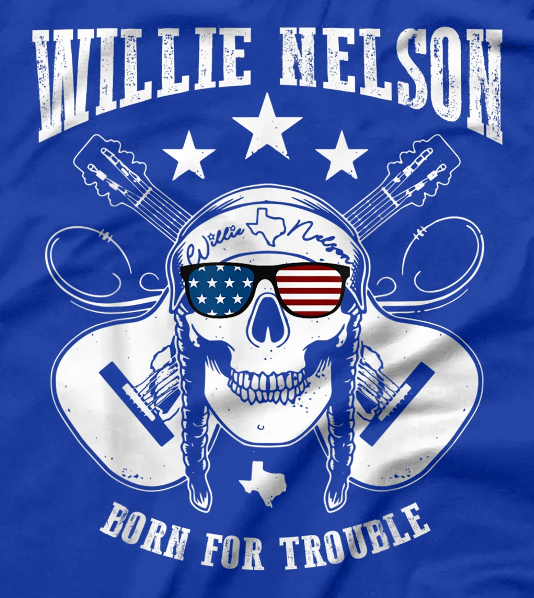 Vintage Willie Tees Nelson Country Music - Born For Trouble T-Shirt