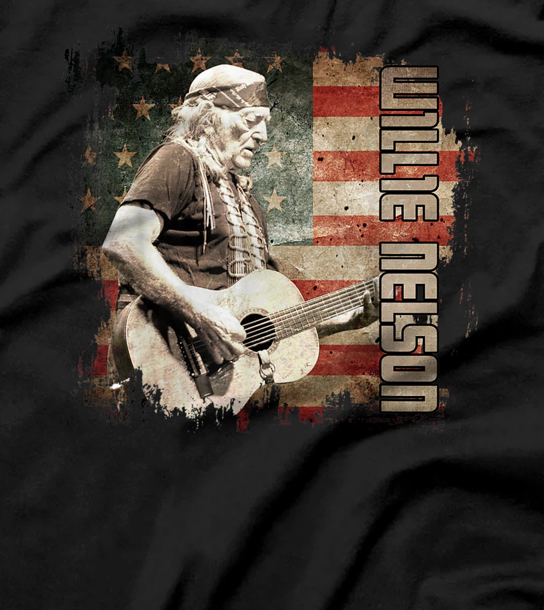 Retro Willie Idol Nelson Country Music Outlaws Flag American T-Shirt