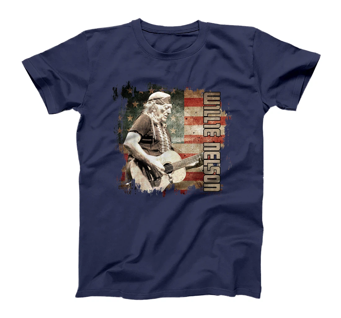 Retro Willie Idol Nelson Country Music Outlaws Flag American T-Shirt