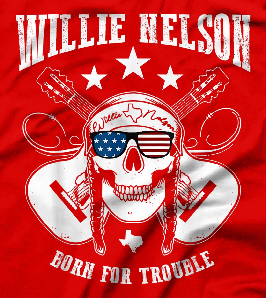 Vintage Willie Tees Nelson Country Music - Born For Trouble T-Shirt