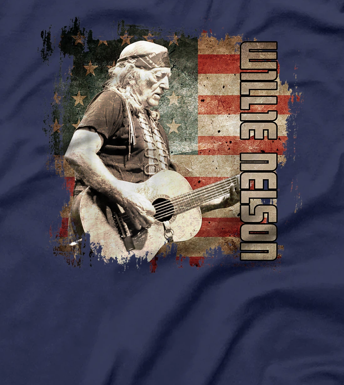 Retro Willie Idol Nelson Country Music Outlaws Flag American T-Shirt