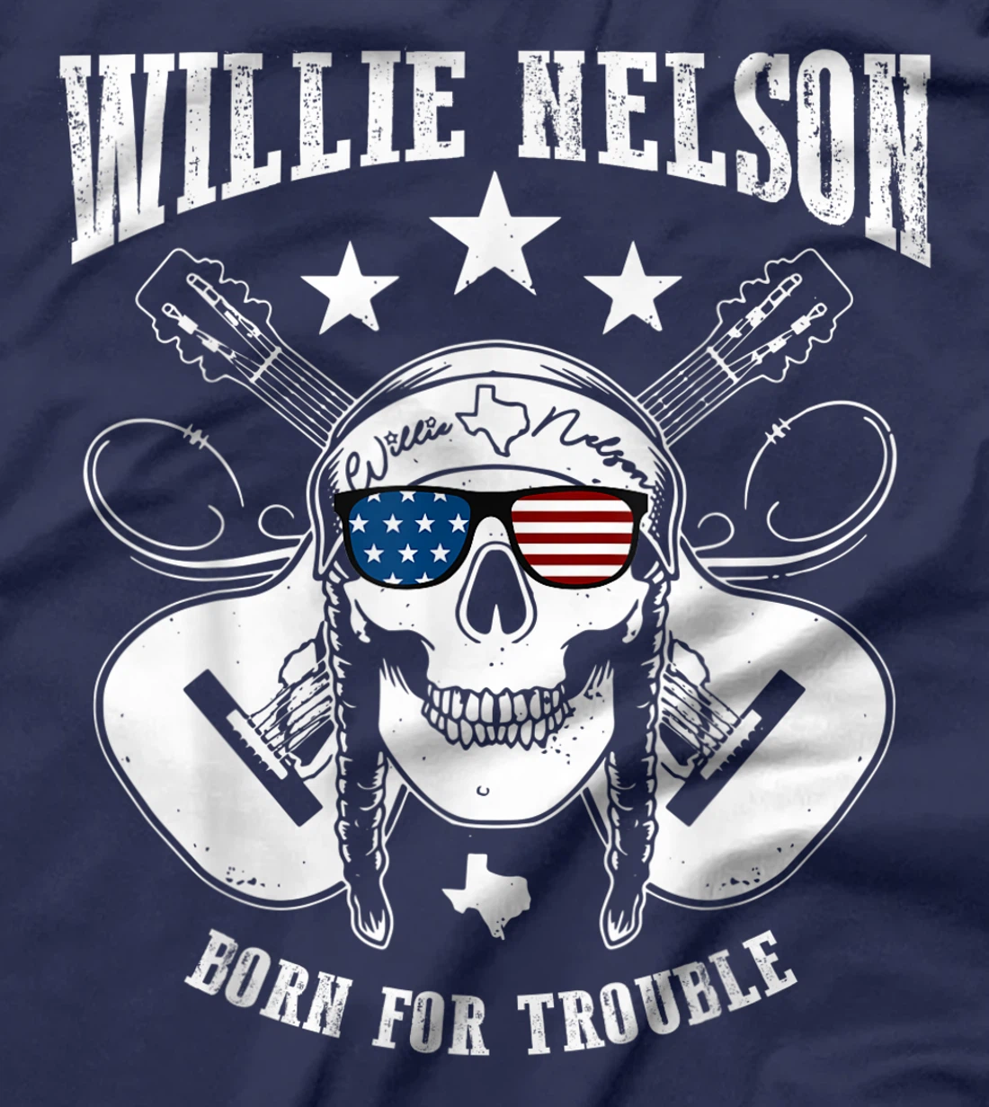 Vintage Willie Tees Nelson Country Music - Born For Trouble T-Shirt