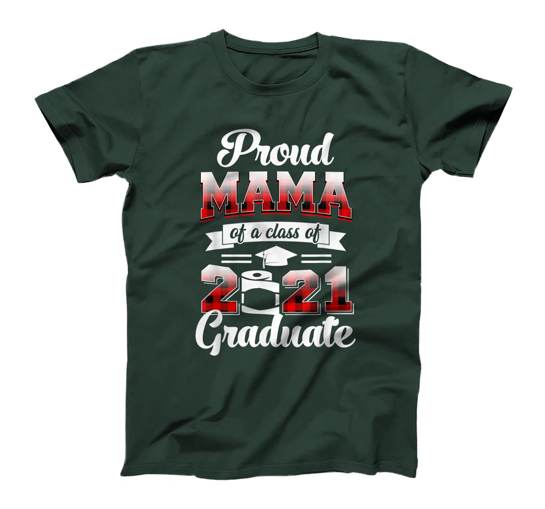 Proud Mama Of A 2021 Graduate Shirt Red Plaid T-Shirt