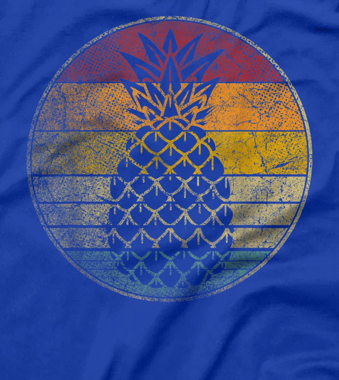 Pineapple Fruit Retro Style Vintage Distressed 70s 80s Gift T-Shirt