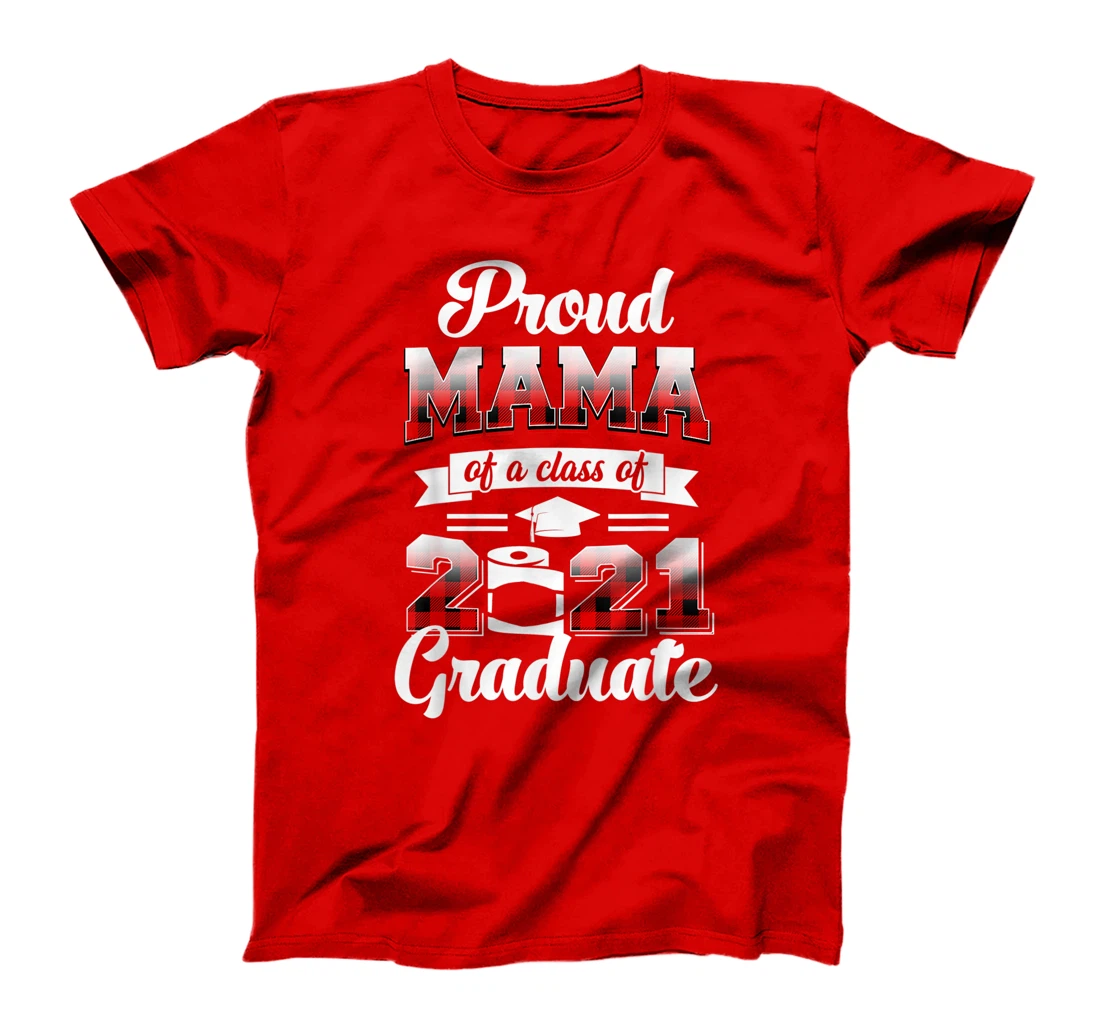 Proud Mama Of A 2021 Graduate Shirt Red Plaid T-Shirt