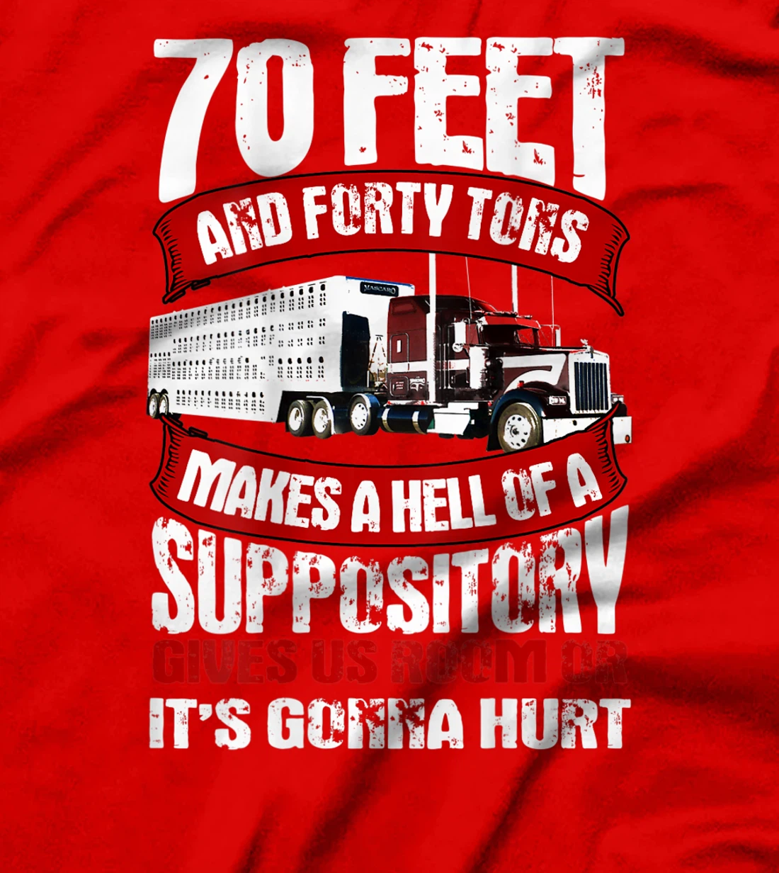 Trucker Gifts Tractor Trailer 18 Wheeler Design On Back T-Shirt