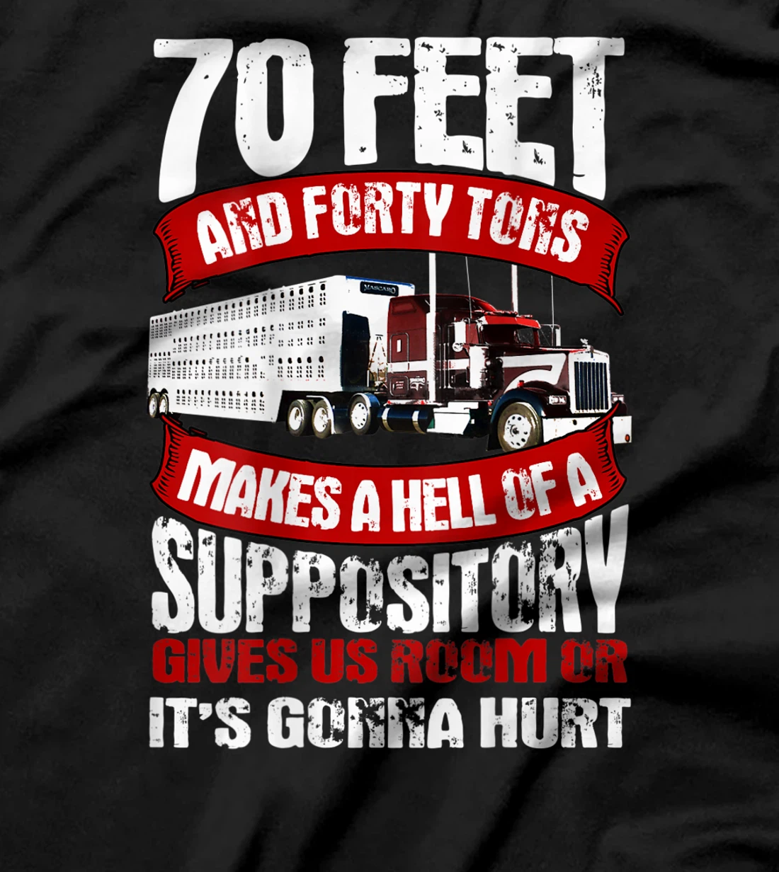 Trucker Gifts Tractor Trailer 18 Wheeler Design On Back T-Shirt