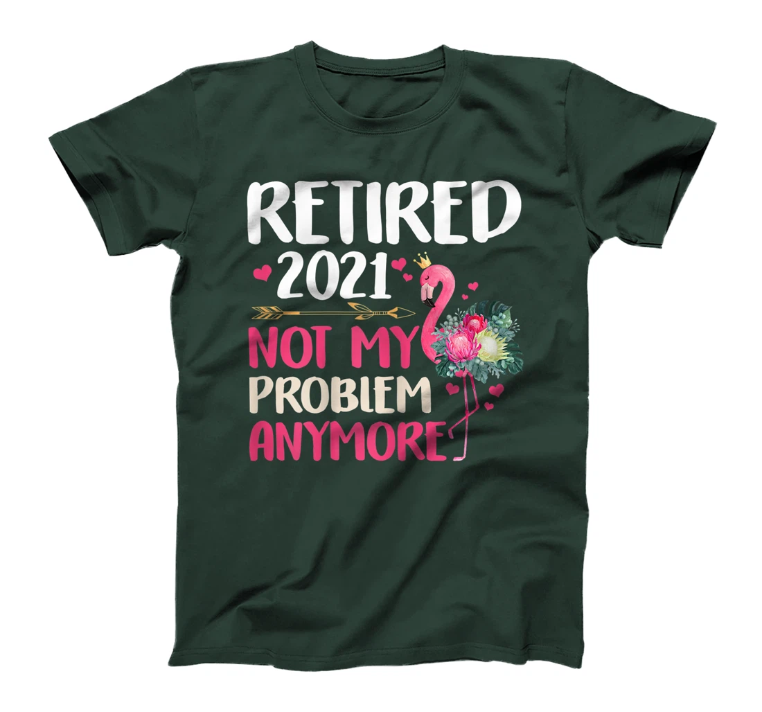Womens Th Retired 2021 Flamingo Floral Costume Retirement T-Shirt