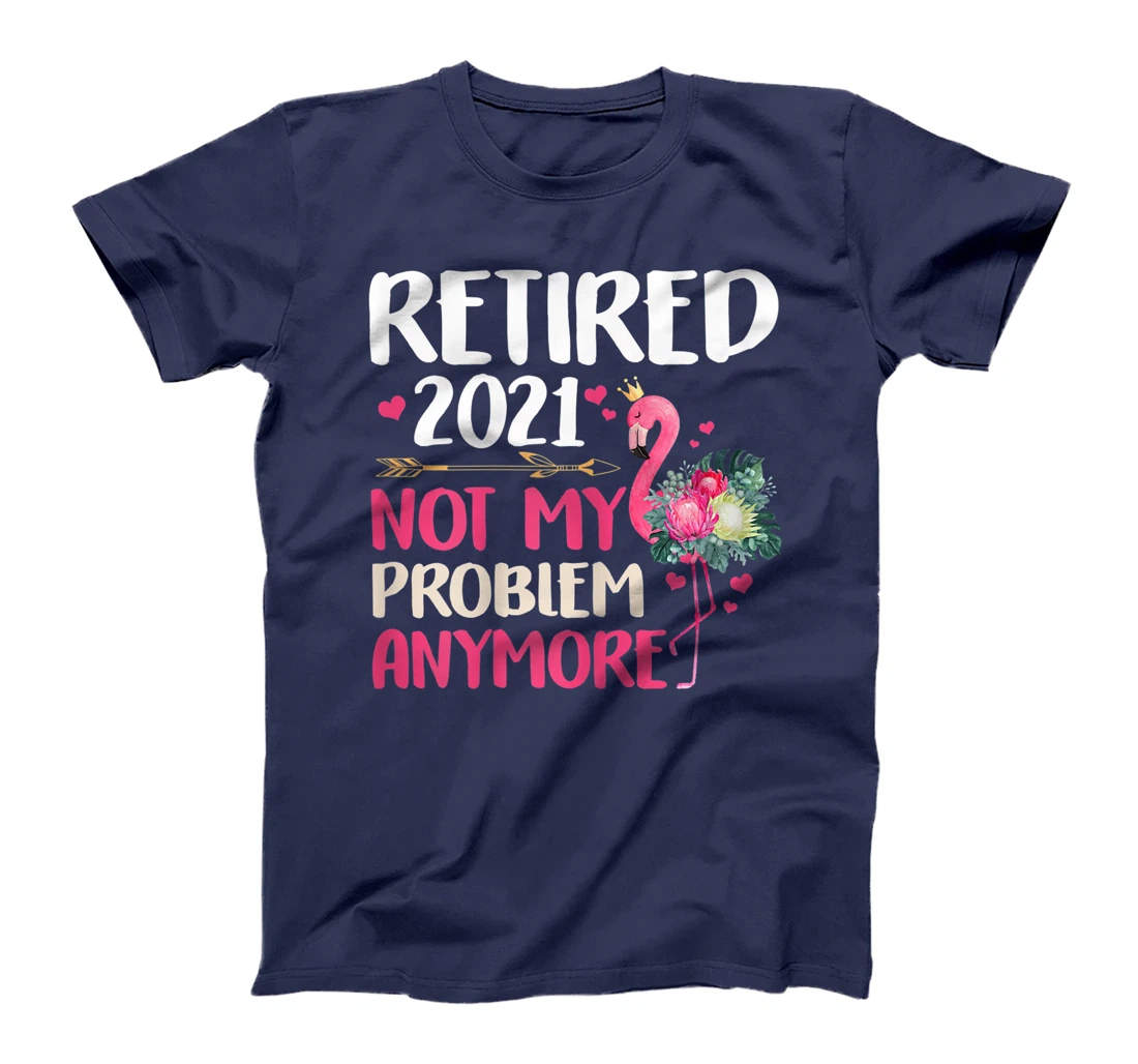 Womens Th Retired 2021 Flamingo Floral Costume Retirement T-Shirt